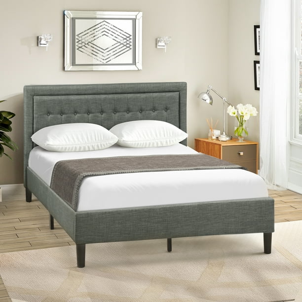 Clearance!Queen Platform Bed Frame with Headboard, Heavy Duty Fabric ...