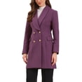 thumbnail image 4 of ABRIGO DE INVIERNO DE DOBLE BOTONADURA INSPIRE CHIC PARA MUJER CON CUELLO DE SOLAPA Y MANGAS LARGAS TALLA XS PÚRPURA, 4 of 6