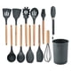 thumbnail image 1 of Cocina Cocina Herramientas Conjunto Silicona Madera Manejo Manejo Pincel de Aceite Spaghetti Garra Hornear Hogar Artículos de cocina Accesorios Gris Negro 12 Piezas sidaley HA028300-04, 1 of 7