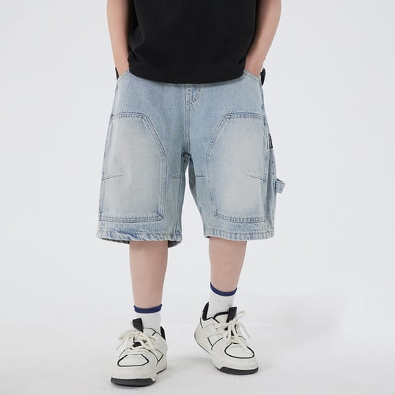 UACY 2k Baggy Jean Shorts for Teens, Boys Loose Jorts Hip Hop Skateboard Denim Shorts, Kids Boys Athletic Sport Jorts