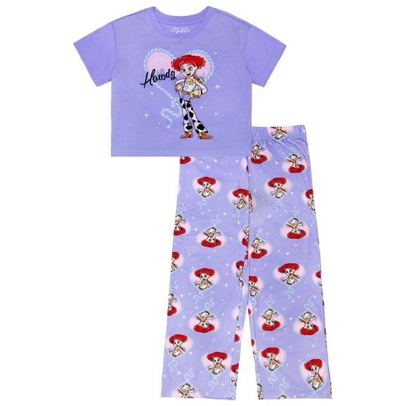 Toy Story Girls Short Sleeve Top and Pant Pajama Set, 2-Piece, Sizes 4-12