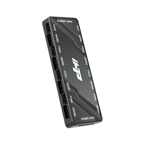 Hub de ventilador para PC IHTP 5 V 3 pines ARGB y 12 V 4 pines PWM 2 en 1 16 puertos
