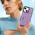 thumbnail image 2 of Nalacover Wallet Crossbody for iPhone 14 Phone Case with Lanyard Strap Credit Card Holder 6.1", PU Leather Protective Handbag Purse Kickstand Bling Diamond Cover Women Girl, Purple, 2 of 10