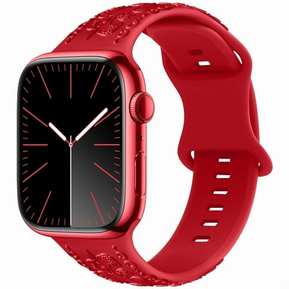 Sport Bands Compatible with Apple Watch Bands for Women Men 40mm 41mm 42mm 38mm 44mm 45mm 46mm 49mm, Silicone Adjustable Band for Apple Watch Band for iWatch Series 10 9 Ultra SE 8 7 6 5 4 3 2(red)