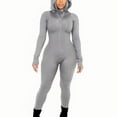 thumbnail image 5 of Sakmal Athletic Womens Jumpsuit Stretchy Slim Leg Gym Solid Overalls Hooded Sleeveless Long Gray Pants with Pockets, 5 of 5