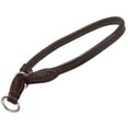 thumbnail image 2 of Round High Quality Genuine Rolled Leather Choke Dog Collar Brown (30" Long), 2 of 2