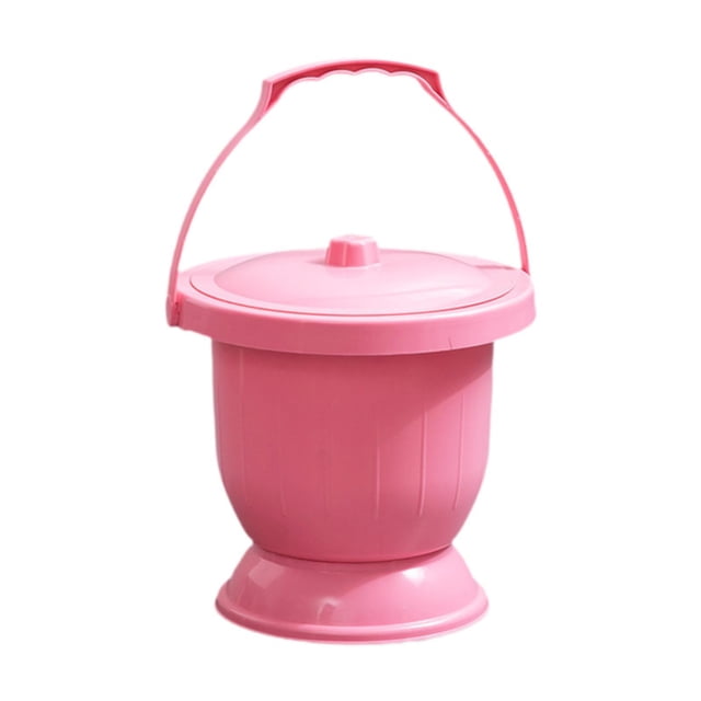 Garende Portable Adult Urinal Bucket Container with Lid Toilet Bottle Sturdy and Durable Pink