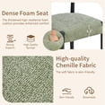 thumbnail image 7 of Usaint Mid Century Modern Dining Chairs Set of 6 Upholstered Fabric Kitchen Chairs with Solid Wood Legs for Dining Room Bedroom Study,Green, 7 of 7