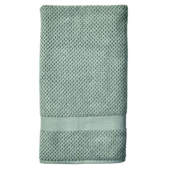 Better Homes & Gardens Signature Soft Cotton Popcorn Textured Bath Sheet, Green River