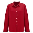 thumbnail image 5 of Seductiva Button Shirts for Women Women's Single Breasted Pleated Lapel Shirt independent Station Explosion Top Business Casual Work Tops Comfy Casual Vacation, 5 of 9