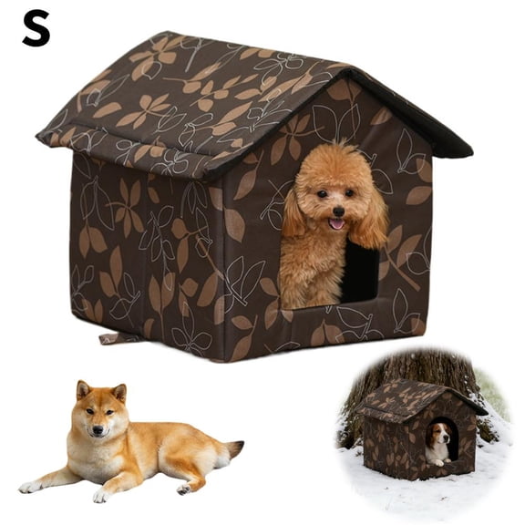 Outdoor Dog House for Small Dogs & Cats,Waterproof Oxford Insulated Cat Shelter,Weather Resist Warm House for Outside Indoor Yard Patio Small Pet Use