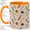 Orange, variant on Vintage Writing Accent Mug, 11oz Ceramic Coffee Cup for Writers