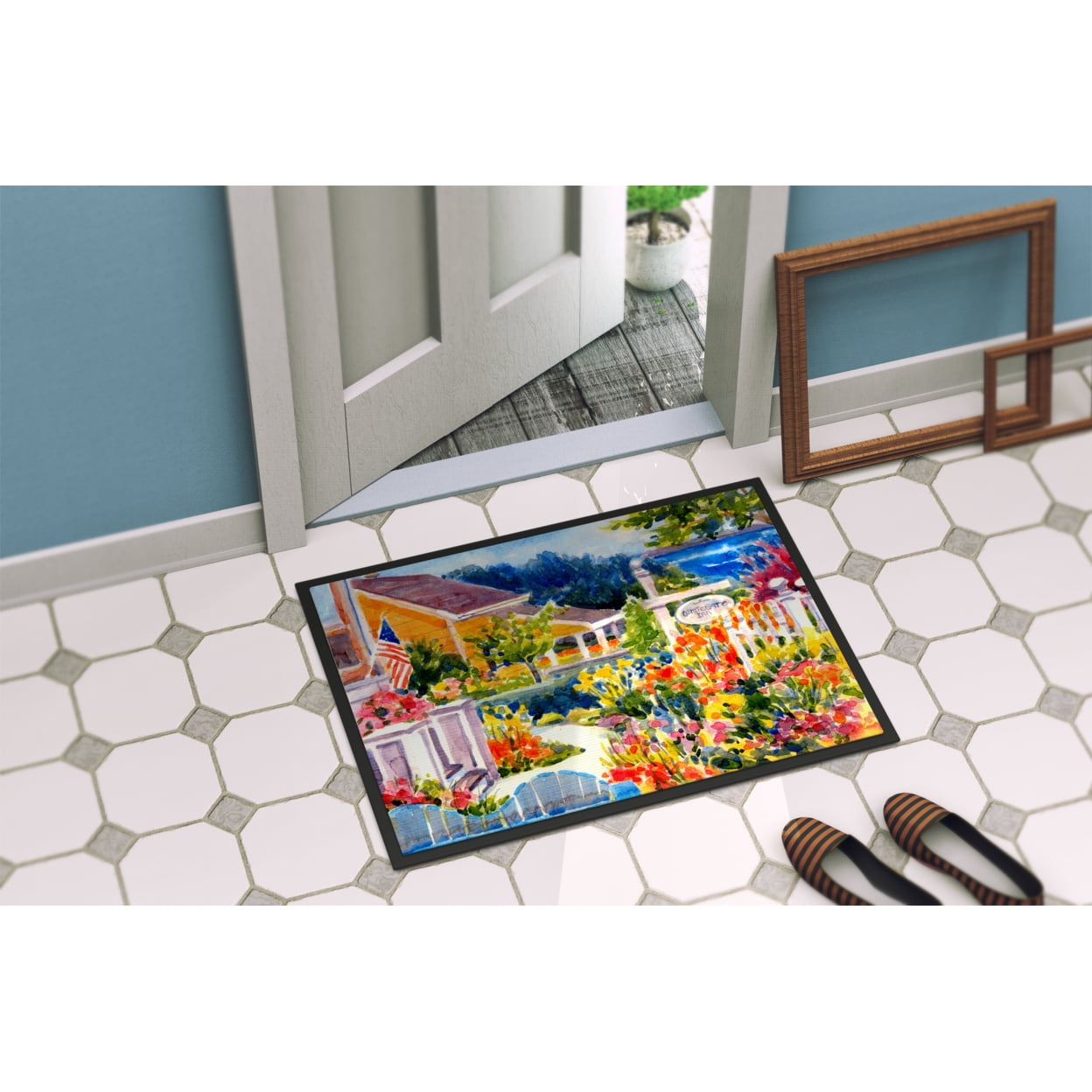 Carolines Treasures 6032MAT Seaside Beach Cottage  Door Mat Indoor Rug or Outdoor Welcome Mat 18X27 Doormat 27"L x 18"W