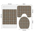 thumbnail image 3 of Brown Beige Plaid Checkered Pattern Bathroom Rugs Sets 3 Piece,Toilet Cover Set,Absorbent Non Slip Bathroom Mats Sets with U-Shaped Contour Rug Toilet Rug Set, 3 of 5