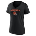 thumbnail image 2 of Women's Ja'Marr Chase Black Cincinnati Bengals Team Wordmark Player Name & Number V-Neck T-Shirt, 2 of 3