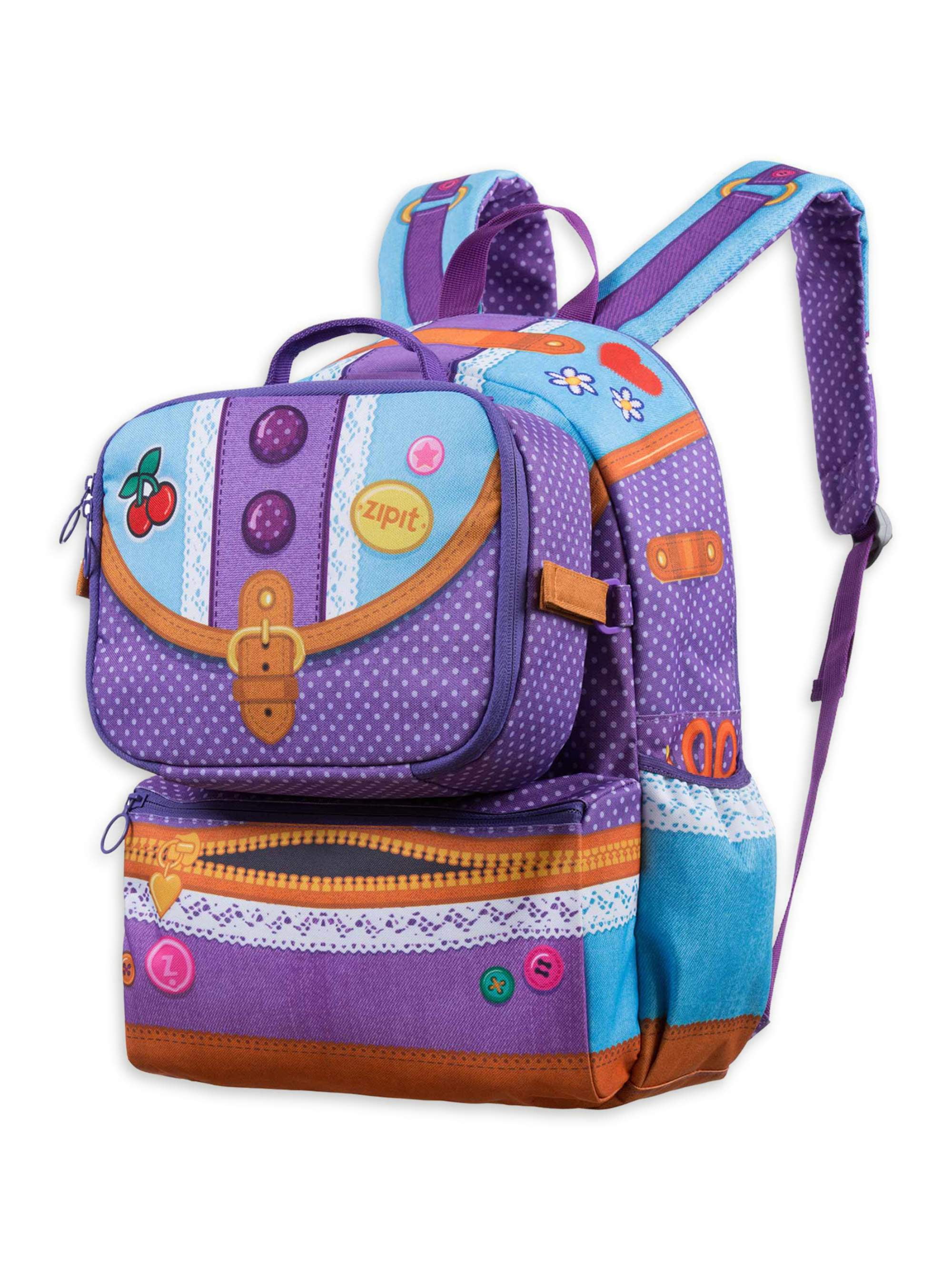 ZIPIT Lunch Bag for Boys, Cute Book Bag for Sturdy & Lightweight (Purple) - Walmart.com