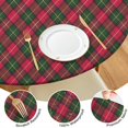 thumbnail image 4 of Red and Green Checkerboard Checkered Pattern Round Fitted Tablecloth with Elastic Edge,Dining Table Cover Waterproof,Outdoor Round Tablecloth for Camping,Dining,Indoor and Outdoor, 4 of 7