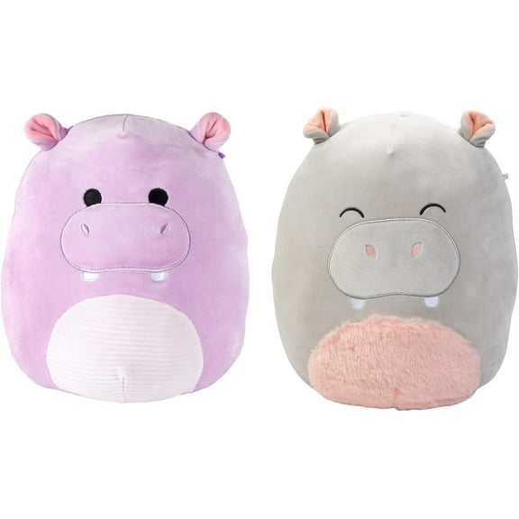 Squishmallows 5" Hannah The Hippo & 10" Harrison The Hippo 2-Squish Value Pack - Official Jazwares Plushes - Collectible Stuffed Animal Toy - Gift for Kids, Girls & Boys