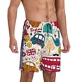 thumbnail image 2 of Gaeub London Symbols Print Men's Short Pajama Pants, Sleep Shorts, Household Pants, Casual Pants with Pockets-4X-Large, 2 of 6
