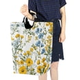 thumbnail image 4 of Yayeee Freestanding Laundry Hamper with Handle Collapsible Large Storage Basket for Clothes, Yellow Floral, 4 of 7