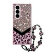 thumbnail image 2 of for Samsung Galaxy Z Fold 7 Case with Leopard Print Wrist Strap, Leopard Pattern Plush Fashion Stone Design Shockproof Protective Phone Case with Bracelet for Samsung Galaxy Z Fold 7, Pink, 2 of 10