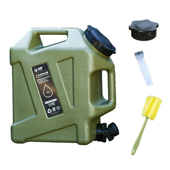 Contenedor de agua de 12 litros con grifo, recipiente para beber, tanque de agua, jarra para almacenar agua. Verde