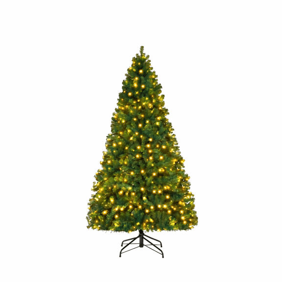DAYBETTER 6ft Christmas Tree Artificial, Pre-lit with 250 LED Warm White Lights, 800 Branch Tips, Foldable Sturdy Metal Stand for Festival Home, Office Decor, Indoor and Outdoor
