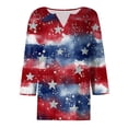 thumbnail image 4 of GEWSEY 3/4 Sleeve V Neck USA Patriotic Shirts for Women 4th of July America Stars Stripes Flag Graphic Tops Cute Tee (Dark Blue, M), 4 of 8