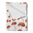 thumbnail image 2 of Nature Soft Flannel Fleece Throw Blanket, Amanita Muscaria Mushrooms Motifs in Cartoon Style, Cozy Plush for Indoor and Outdoor Use, 50" x 60", Burnt Orange Rust, by Ambesonne, 2 of 5