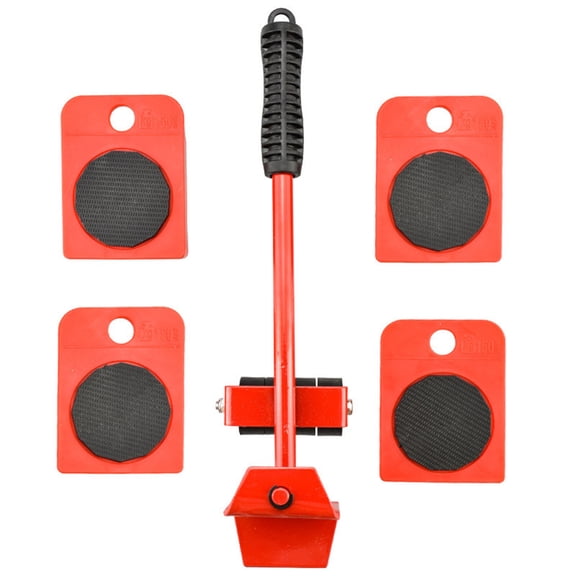 Capacity Heavy Furniture Dollies with Wheels – Furniture Moving Tool Set (1 Lever 4 Sliders) – Appliance Lifter & Floor Protector Kit for Sofas, Fridges, Kitchen Appliances, Heavy Furniture