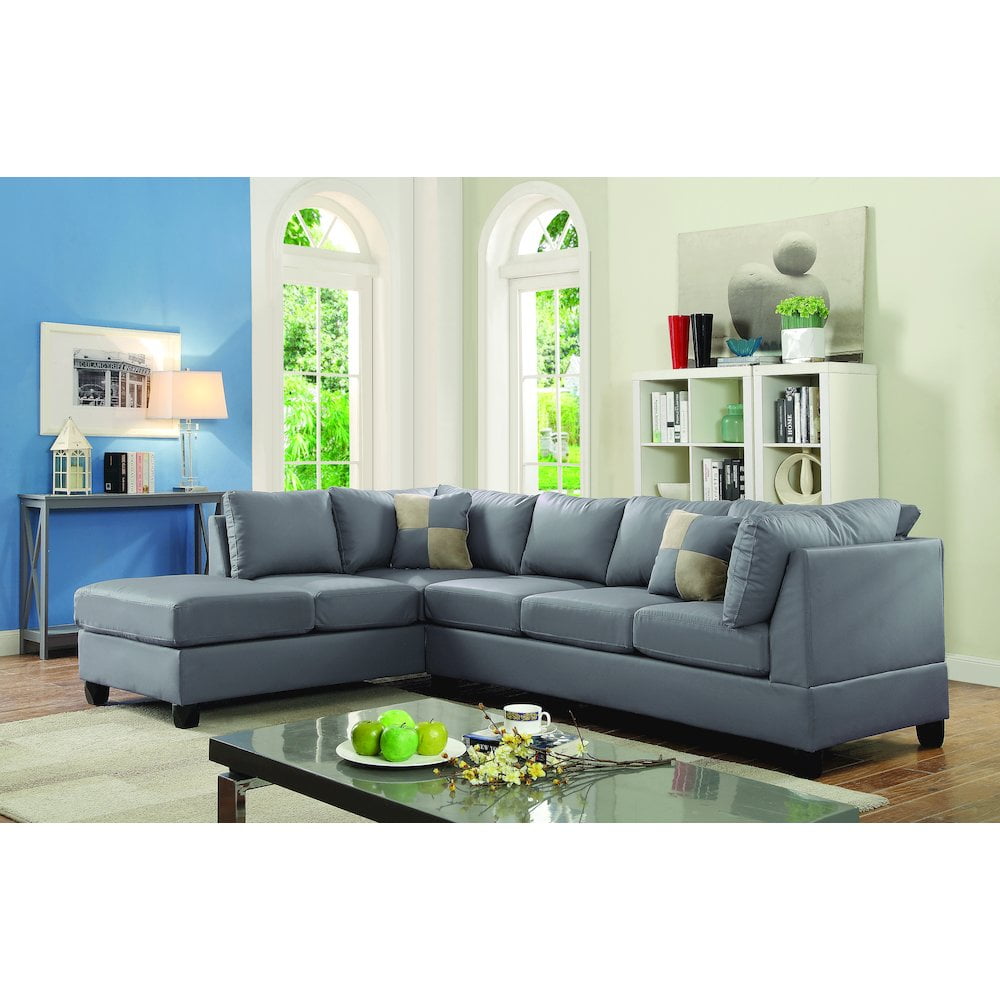 Glory Furniture Malone Sectional in Gray Color