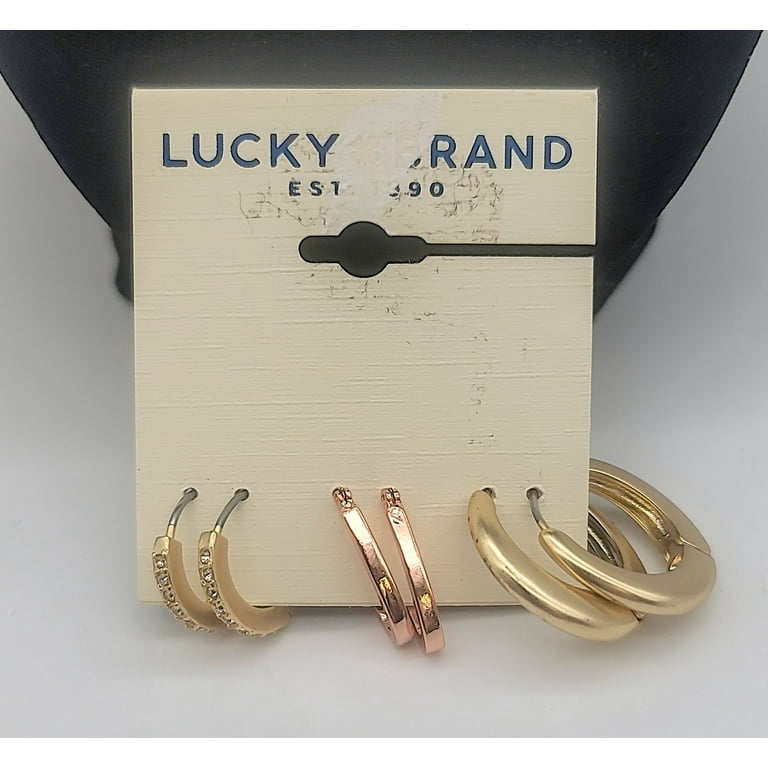 Lucky Brand Two-Tone 3-PC. Set Multi-Size Hoop Earrings: Two-Tone