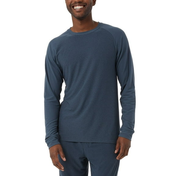 32 Degrees Men's Heat Colorblocked Raglan Sleeve Pajama T Shirt Blue XL