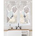 thumbnail image 2 of Gray Shell Coral Swag Valances for Windows, Coastal Summer Beach Nautical Ocean Rod Pocket Sheer Valances for Large Windows, Swag Toppers Light Filtering for Kitchen Living Room 2 Panels 36''x63'', 2 of 6