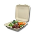 thumbnail image 6 of Plant Plate Compostable Togo Clamshell Food Containers, 8x8 Inch, 100 Count, 6 of 8