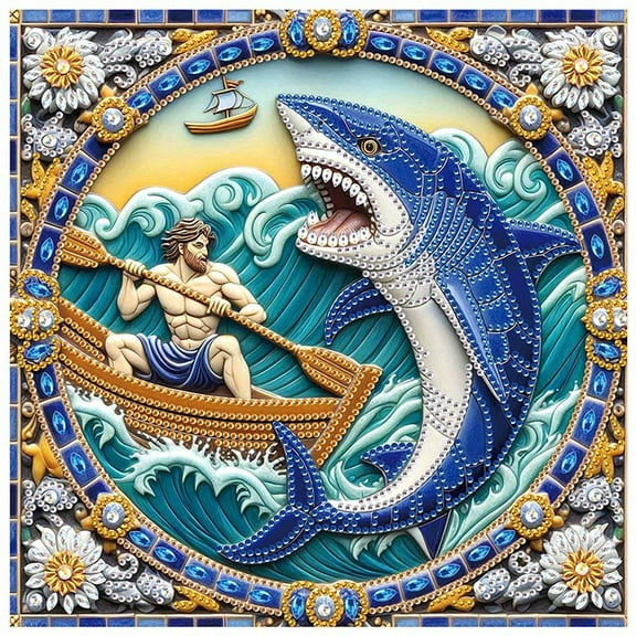 5D DIY Diamond Painting Kits, Sharks Special Diamond DIY Art Kits for Adults for Home Decoration and Gift Options