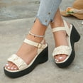 thumbnail image 5 of Viluyesy Women's Platform Sandals, Square Toe Adjustable Strap Soft Sole Summer 2025 Comfortable Shoes White 7.5, 5 of 9