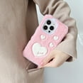 thumbnail image 3 of Nalacover Cute Case for iPhone 14 Pro Max 6.7" - Kawaii Heart Pattern Soft Plush Fluffy Winter Warm Phone Case for iPhone 14 Pro Max, Hybrid Shockproof Non-Slip Anti-Scratches Cover, Pink, 3 of 8