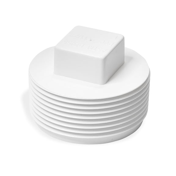 1-1/4 PVC Male Threaded Pipe End Cap- PVC Cleanout End Cap Plug- 1-1/4" PVC NPT Male End Cap Adaptor- Male Plug Pipe Fitting for Plumbing Water Line - 1pcs (White)