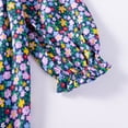 thumbnail image 6 of HILEELANG Toddler Girls Cotton Dress 2-7T, 100% Soft Cotton, Long Sleeve Floral Print Smocked Dress for Everyday Wear 3t, 6 of 7