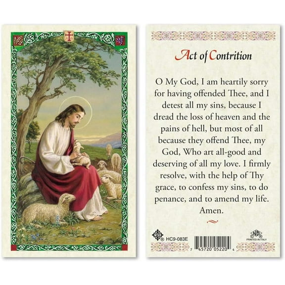 Gigi's Classy Kid's Act of Contrition Laminated Prayer Cards Prayer Card Pack of 25 Pack