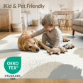 thumbnail image 4 of ODIKA 9'x12' Washable Area Rug Low Pile, Flatwoven, Beige Farmhouse Boho Asymmetrical Scattered Details An Under for Great Room, Indoor Concept, Large Living, 4 of 7
