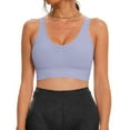 thumbnail image 6 of Women's Strong Hold Sports Bra Wireless Cross Back Yoga Lingerie, Unpadded Seamless Fitness Bustier, High Impact Running Underwear, Breathable Gathering Gym Vest, Supportive Athletic Bralette, 6 of 7