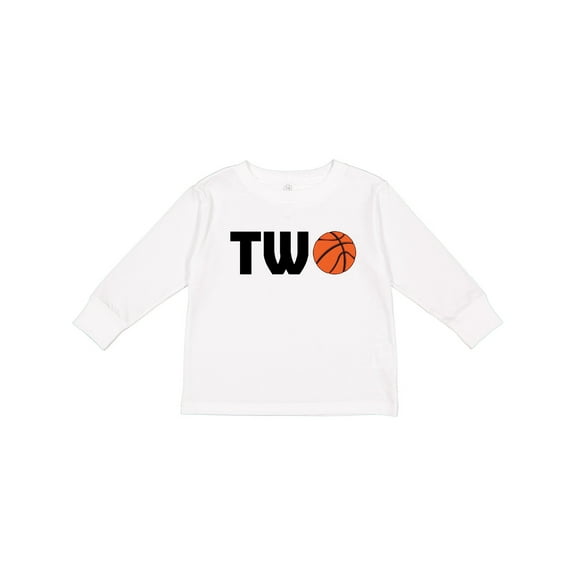 Inktastic Second Birthday Basketball Two Boys or Girls Long Sleeve Toddler T-Shirt