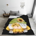 thumbnail image 5 of Honeii Sunflower Gnomes Print Fleece Blanket - Throw Blanket for Bed, Sofa, Couch, Camping, and Travel , Microplush Ultra Soft Warm Blanket-40"x30", 5 of 7