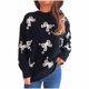 thumbnail image 2 of Ailaofu Women's Bow Sweatshirt Rhinestone Long Sleeve Crew Neck Loose Tops, 2 of 6