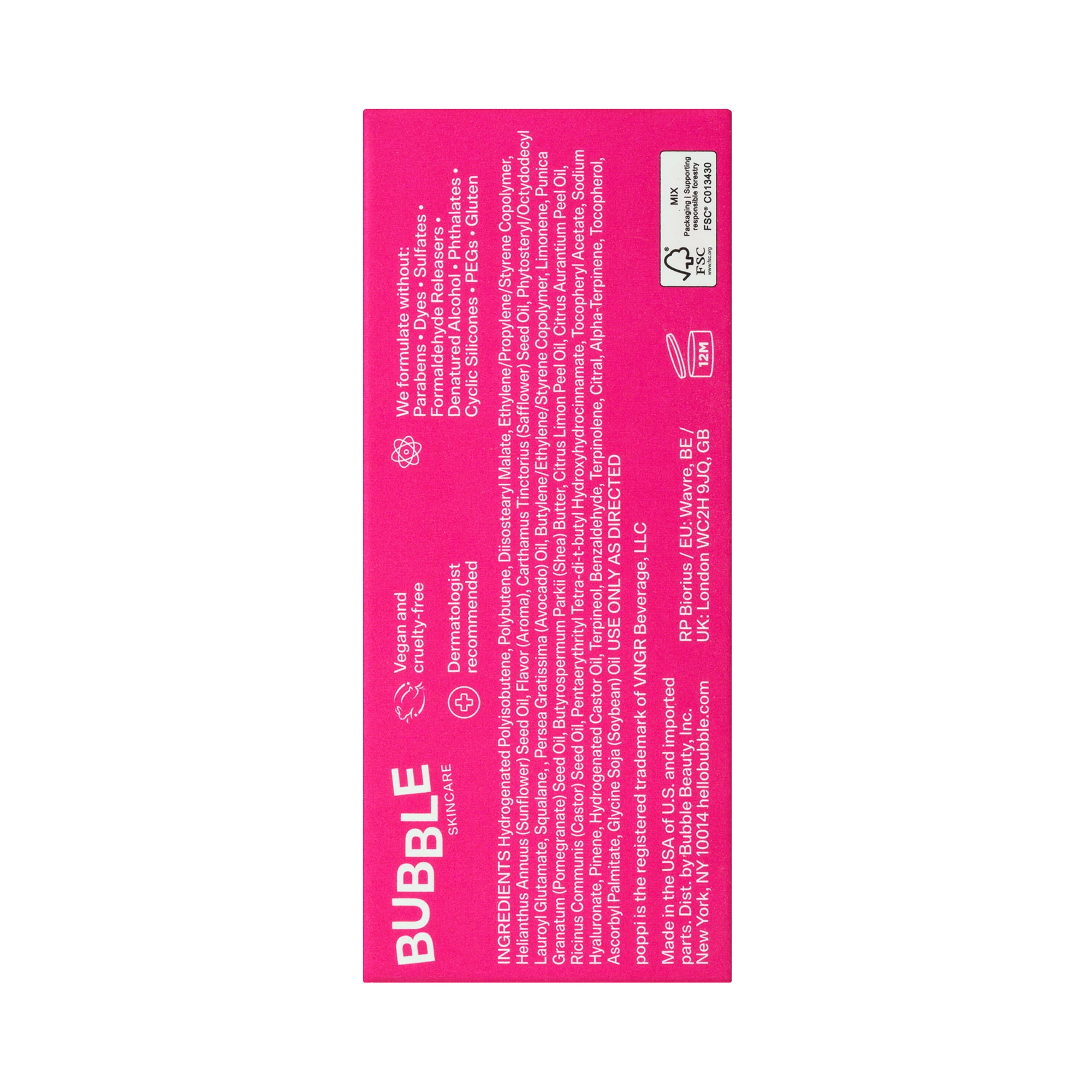 BUBBLE x poppi Talk Back Strawberry Lemon Lip Serum, 4.5ML