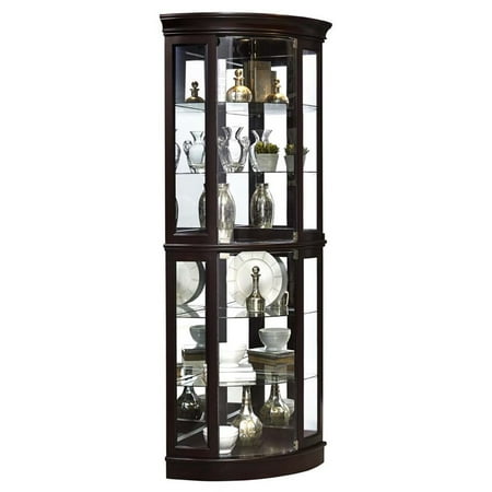 Beaumont Lane Mirrored Corner Curio Cabinet In Sable Brown