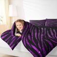 thumbnail image 3 of Homewish Zebra Print Twin Comforter Sets, Black Purple Bedding Set, Animal Theme Decor, Black Reversible, 2-Piece 1 Comforter and 1 Pillowcase, 3 of 6