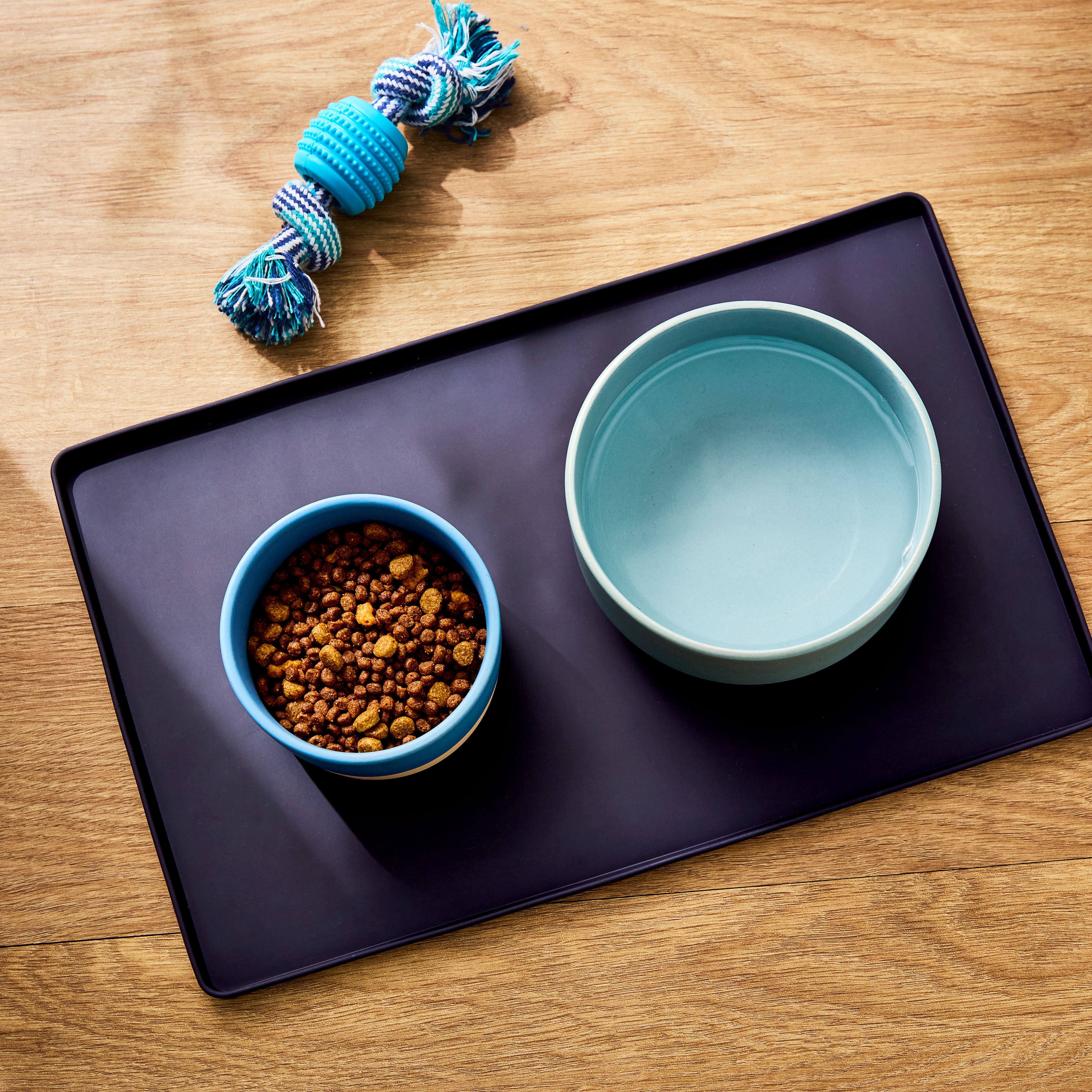 Vibrant Life Small Silicone Pet Feeding Mat, Black, 13" x 8"
